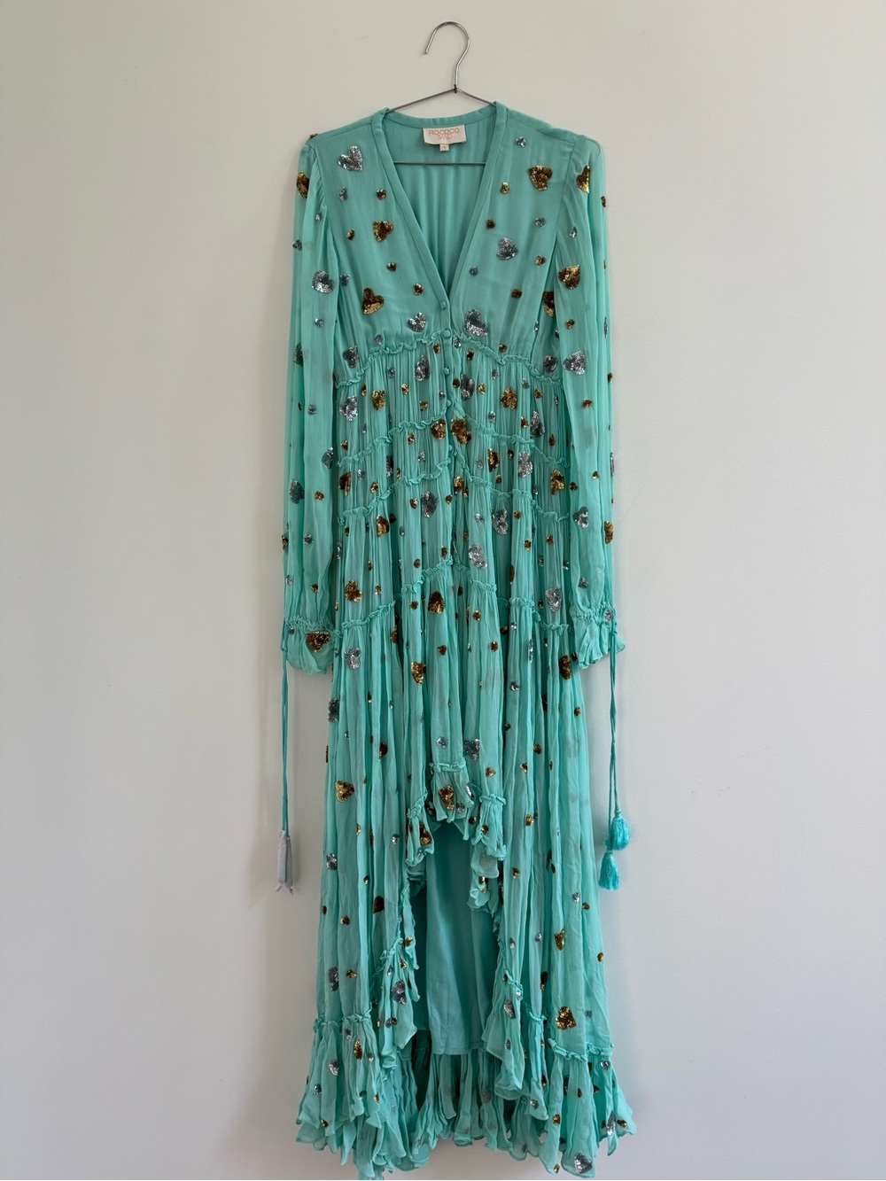 Rococo Sand Mint Green Embellished Maxi Dress